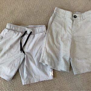 Hurley and Quicksilver Light Gray Elastic Waist Shorts